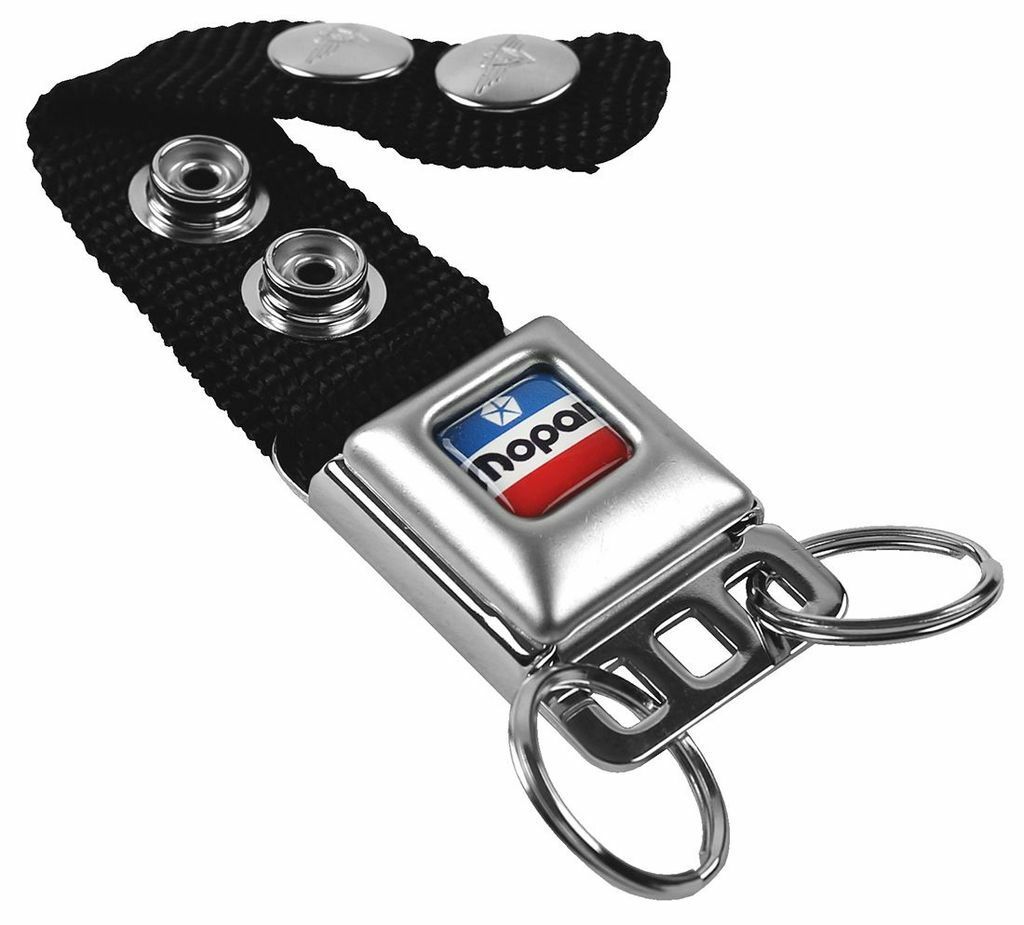 Red-White-Blue Mopar Seat Belt Key Chain - Click Image to Close